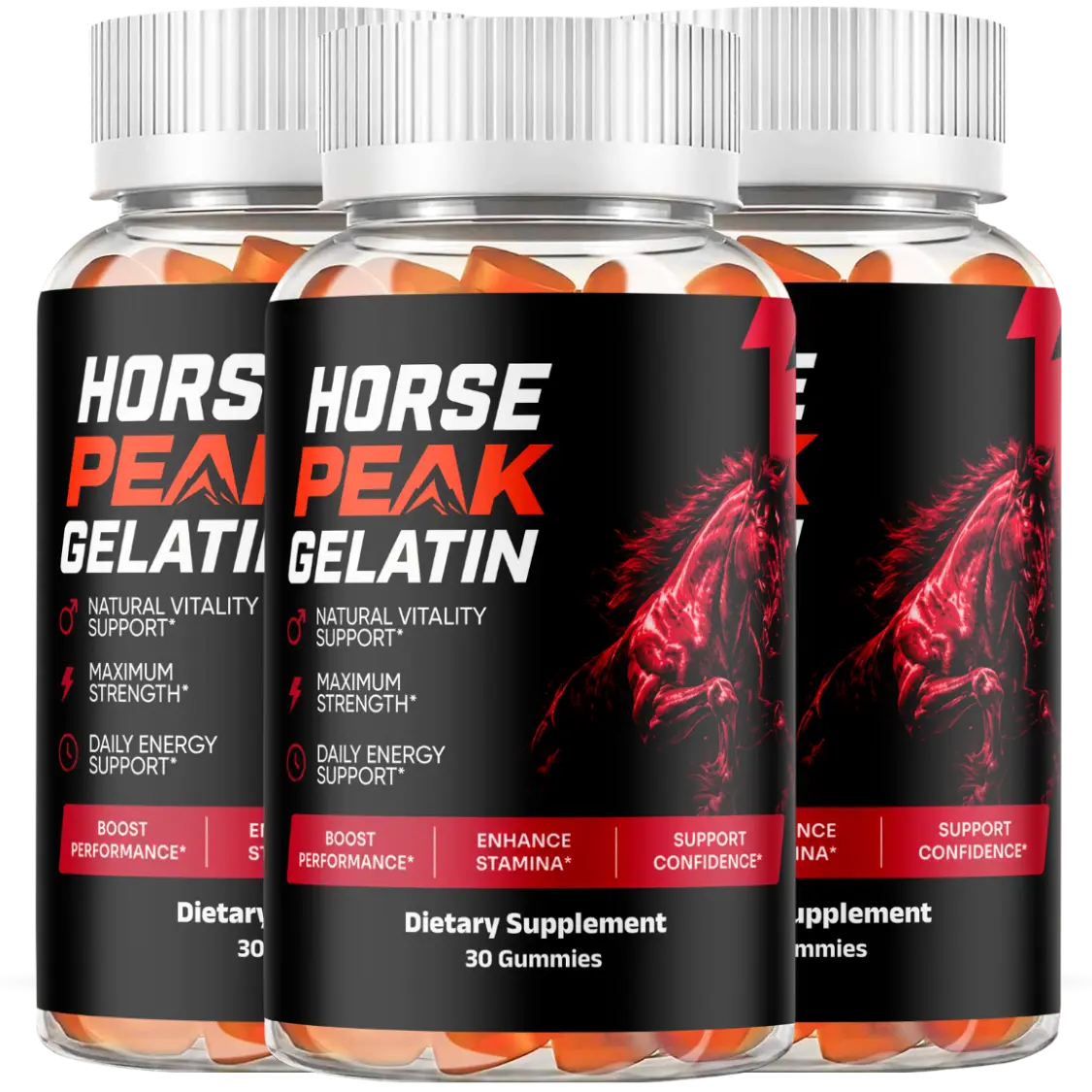 Horse Peak Gelatin bottle, 30 gummies, men's vitality formula