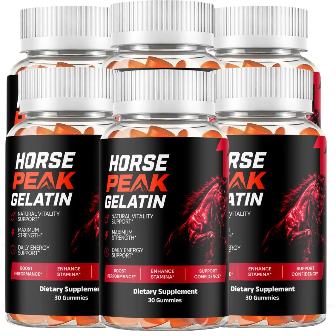 Horse Peak Gelatin six-bottle package